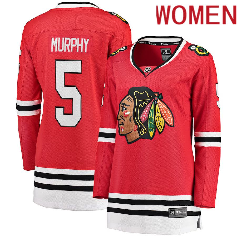 Women Chicago Blackhawks 5 Connor Murphy Fanatics Branded Red Breakaway Player NHL Jersey